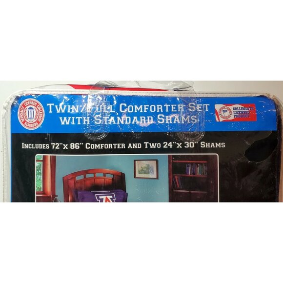 University Of Arizona Twin / Full Comforter Set 72" X 86 " Comforter 2 Shams New - Picture 2 of 5